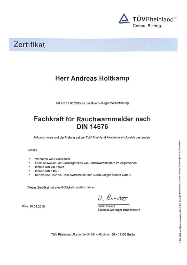 Zertifikat, TÜV Rheinland