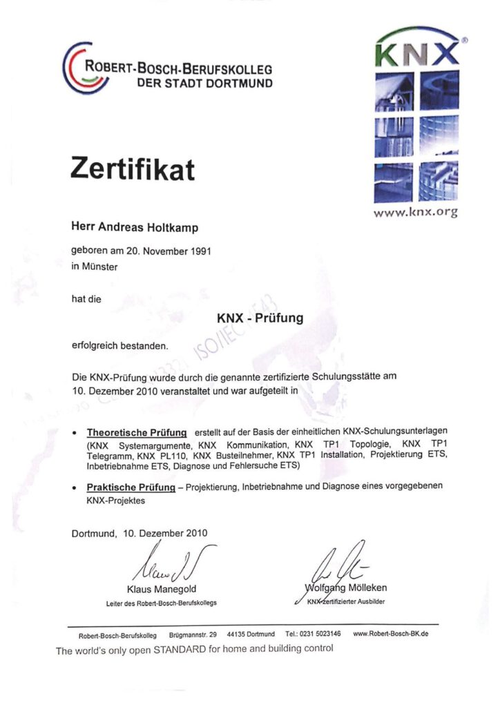 Zertifikat, Robert-Bosch-Berufskolleg Dortmund