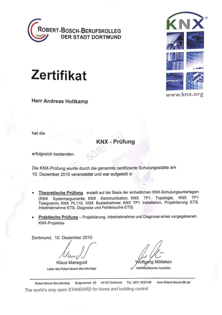 Zertifikat, Robert-Bosch-Berufskolleg Dortmund